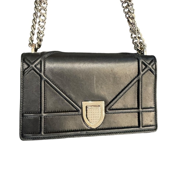 Dior DIORAMA LEATHER CROSSBODY BAG Black - Picture 3 of 14